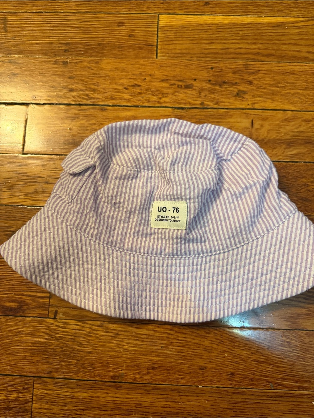 Urban Outfitters Lavender and White Striped Kids Bucket Hat